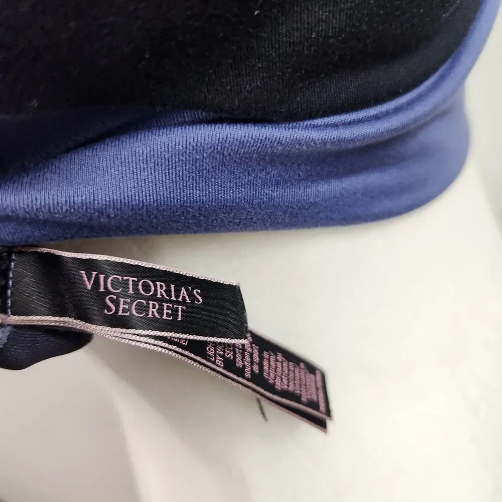 Victoria's Secret Blue & Black Lightweight Padded Sports Bra Size 36DD